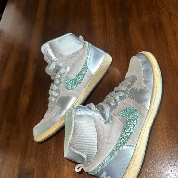 Nike Terminator Lite -Silver- Custom Designed w/ Swarovski crystals Sz 9.5 - Picture 13 of 13